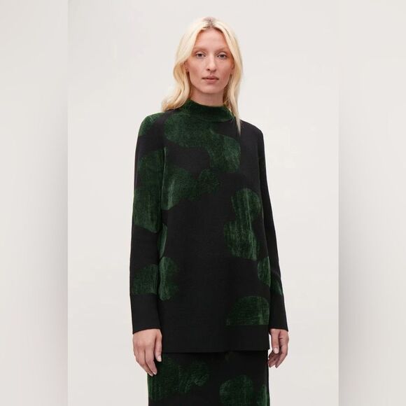 COS Chenille-Pattern Tunic sweater crew neck - Picture 1 of 11